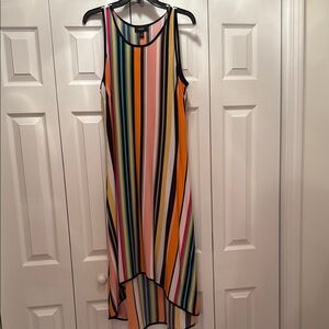 MSK Black and White Asymmetrical High-Low Dress